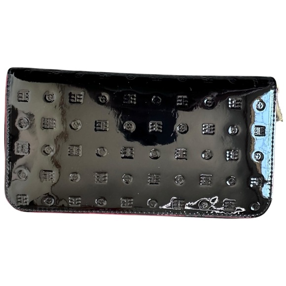 ARCADIA Crossbody Purse & Wallet Set Textured Design Black Patent Leather - Picture 14 of 16